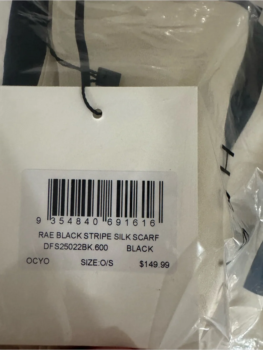 NWT Rae Black Stripe Silk Scarf Top